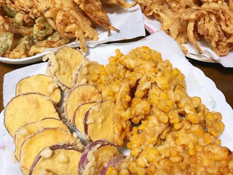 張り切って❤️5種の天ぷらパーティー
